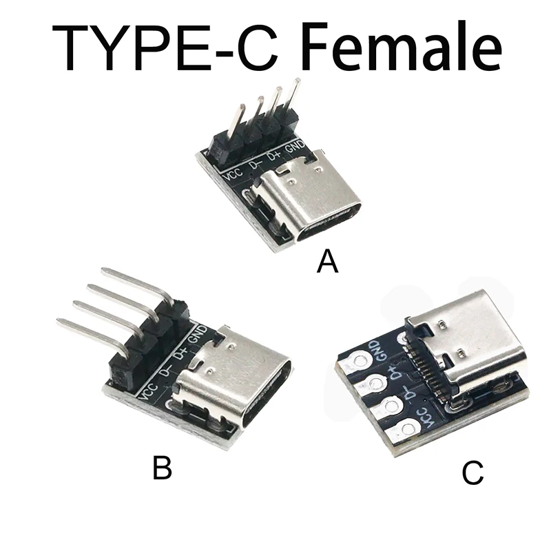 

1PCS TYPE-C Female Test Board Double-sided Positive And Negative Plug USB3.1 16P To 2.54 High Current Power Adapter Board