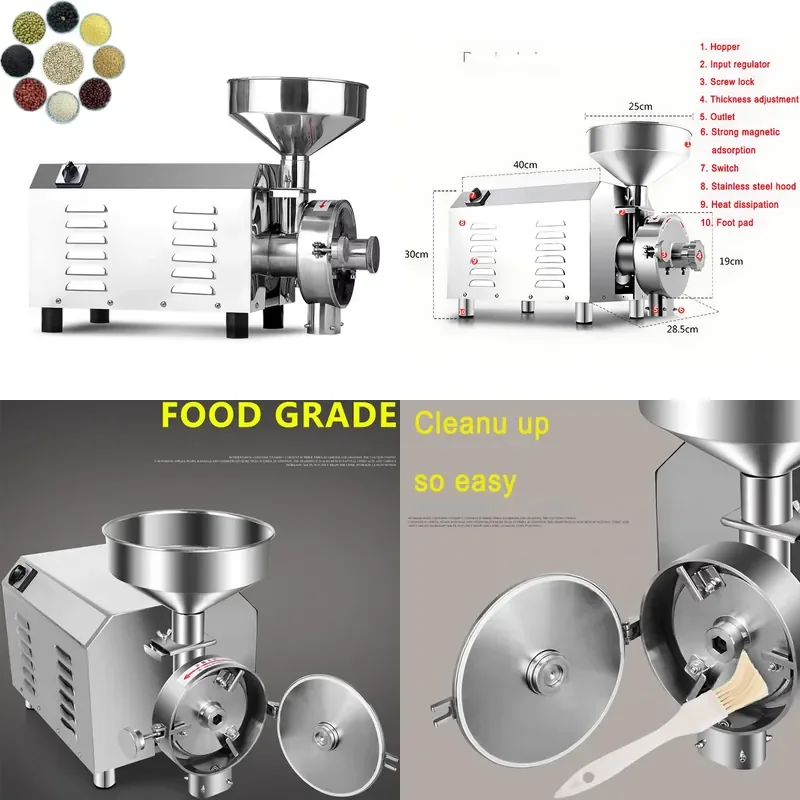 Automatic Grain Mill Grinder for Rice Dried Lotus Seed Soy Flour Maker Wholesale Price