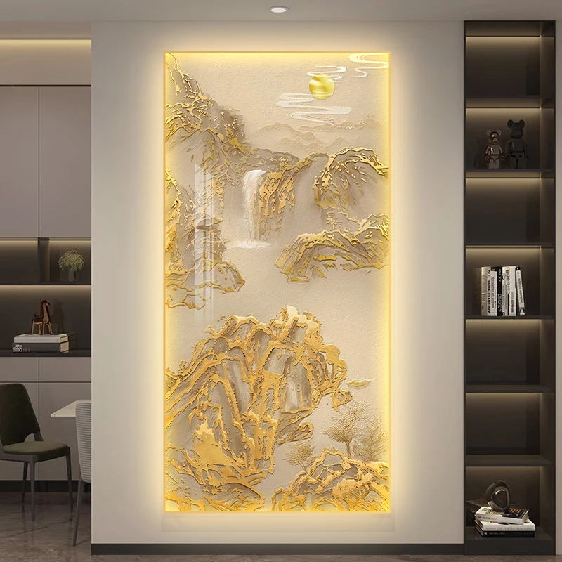 Sun Shining on Jinshan LED Light Mural Wall Art Room Decoration Room Decor Home Decoration Wall Light Sconces Wall Light Sconces