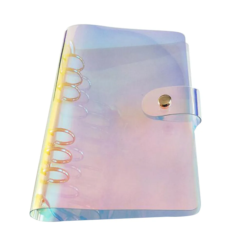 

Premium PVC Loose-Leaf Binder Colorful Button Fasten File Folder for School Office Business Transparent File Organizer