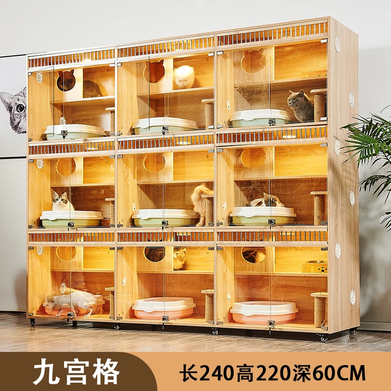 

Villa Pet Cabinet Solid Wood Cat Nest Delivery Room Breeding Cage Foster Cabinet Cat House