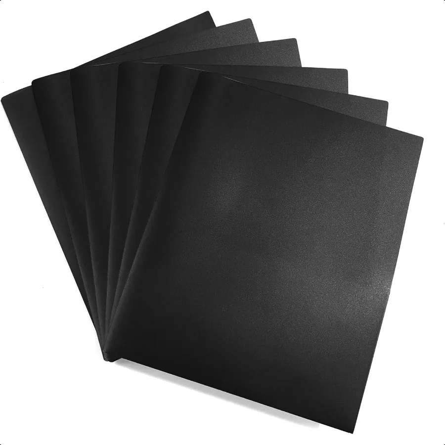 

Easykart Plastic Folders with Pockets Black 12 Pack 2 Pocket Poly Folders for School Home or Office Durable Heavy Duty File Fol