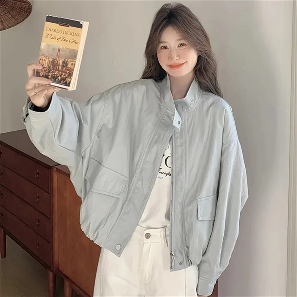 인기 있는 PU 프로틴 가죽 재킷 여성용 코트 봄과 가을 2025년 신상 트렌드 하이 스트리트 슬림 캐주얼 가죽 재킷