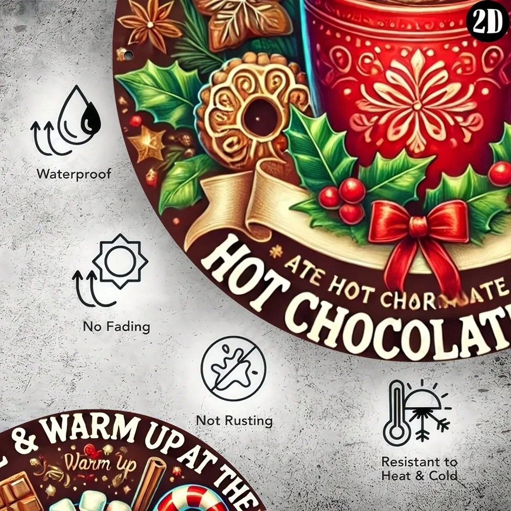 علامة منقوشة برقائق شوكولاتة عيد الميلاد - ديكور مبتكر متين للمنزل/المطبخ/المطعم/المكتب، هدية احتفالية مثالية #4