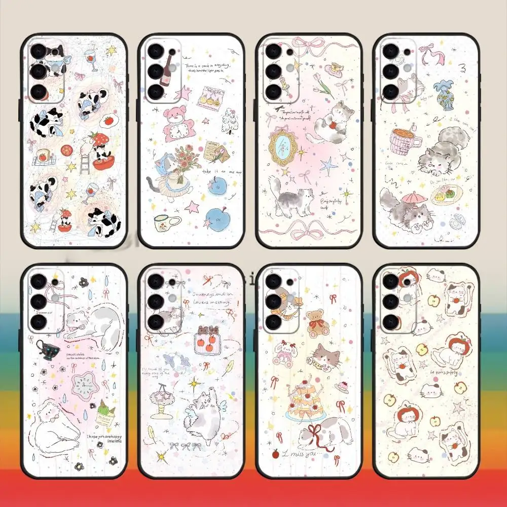 حافظة هاتف لطيفة على شكل حرف K لهاتف سامسونج S25، S24، S21، S22، S23، S30، Ultra، S20، Plus، Fe، Note، 10,9,5G غطاء أسود #1