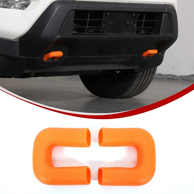 

2Pcs Rubber Black For Nissan Frontier 2022-2025+ Car Front Bumper Trailer Ring Protective Case Exterior Decorative Accessories