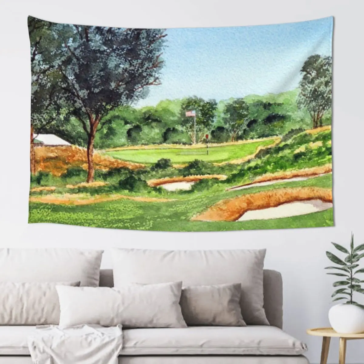 

Merion Golf Course 16th Hole Tapestry Wall Deco Wall Hanging Wall Decorative Mural Decor Home Tapestry