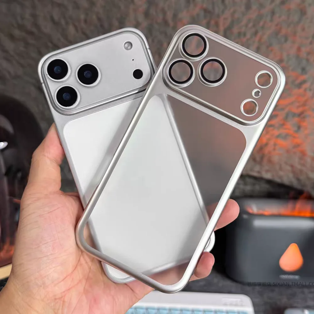 Original Frosted Translucent Case for iPhone 17 16 15 14 13 12 11 Pro Max Air Plating Frame Lens Film Protection PC Clear Cover