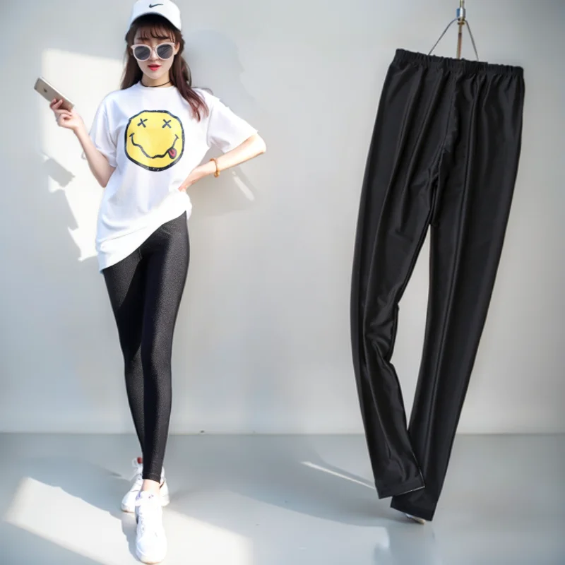 

Леггинсы с эффектом похудения, женские облегающие чистящие штаны, евро-американские гиперэластичные ленивые завязки с широкой талией, складные