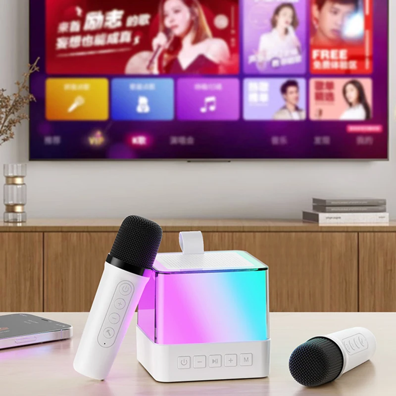 NUOVO altoparlante Bluetooth caldo portatile domestico carino karaoke mini audio wireless con microfono macchina per canto familiare K Song