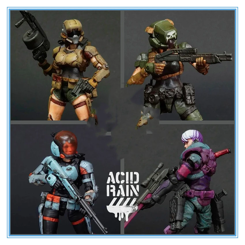 1/18 Scale Acid Rain War A50 Viper Aegis A51 Ios Light Infantry A52 Izzy H08 Eliza Figure 10.5cm for Collection