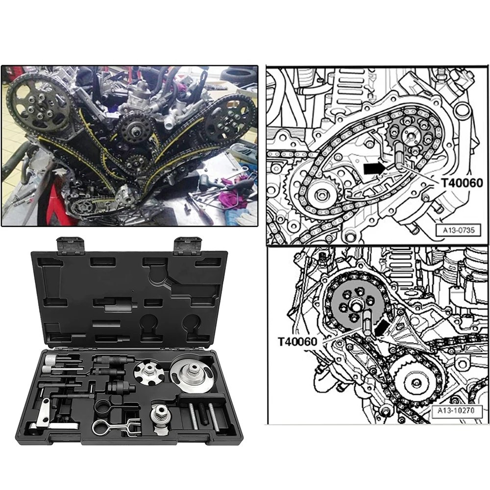 Diesel Engine Camshaft Alignment Locking Timing Tool for VW Audi A6L 2.7 Q7 3.0TDi 4.0 A4 A5 A6 A8 Q5 Q7 2.0D 2.7D 3.0TDI