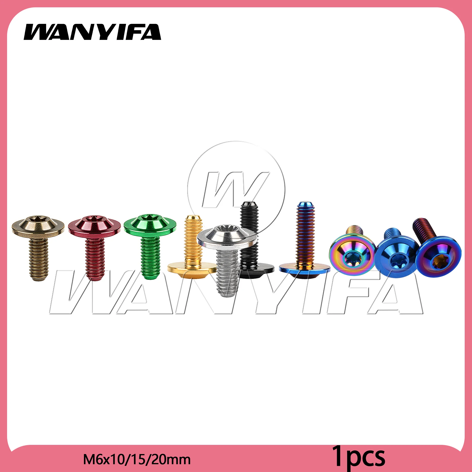 Wanyifa Titanium Bolt M6x10/15/20mm  Torx T30  Head Screw for Bicycle Motorcycle  Fastener