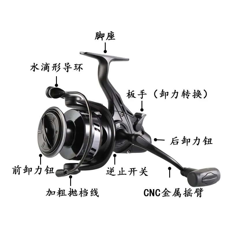 TH series double unloading fishing wheel full metal wire cup front and rear brake   carp fishing wheel