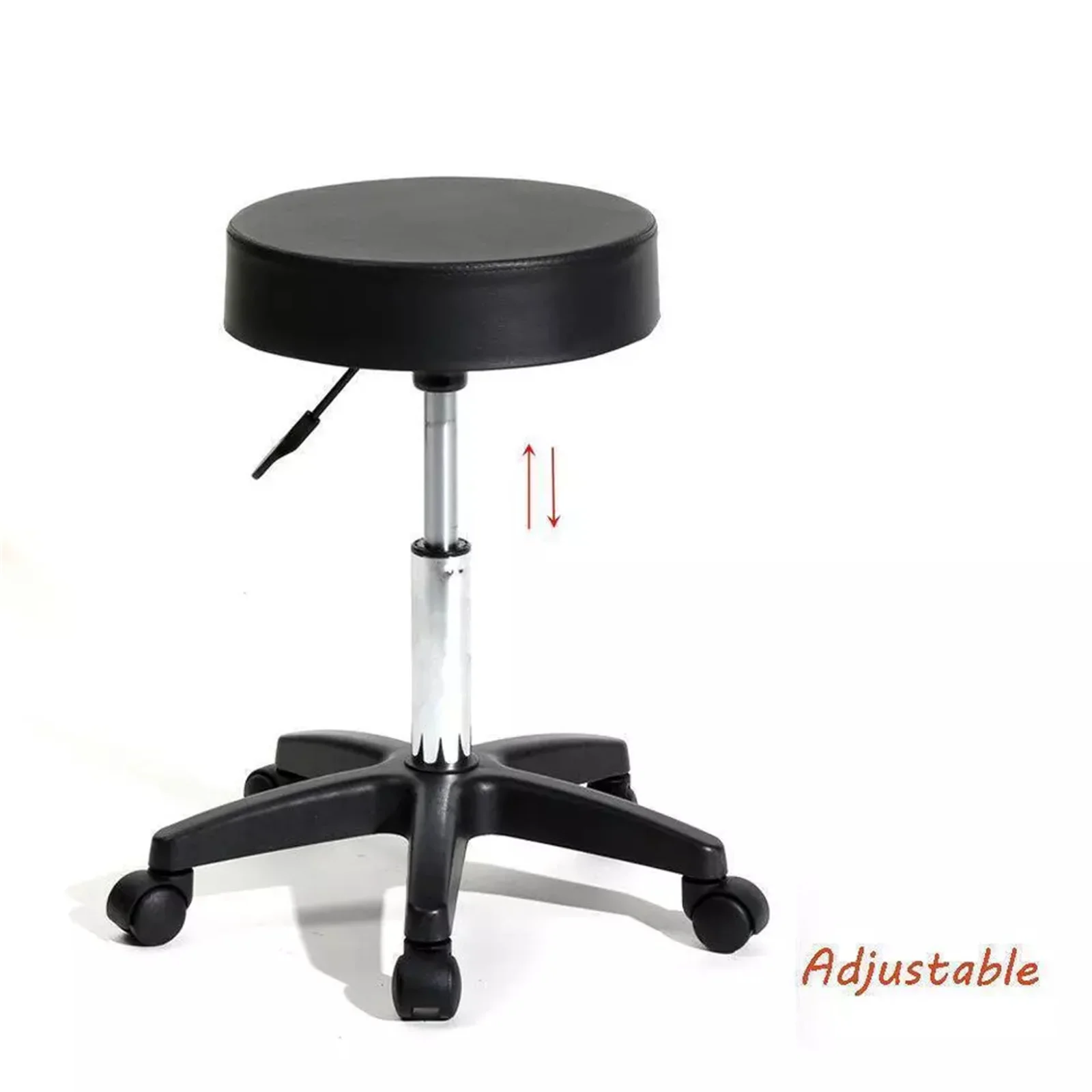 Tabouret à Roulettes Moderne en Cuir PU, Chaise Réglable pour Salon de Travail