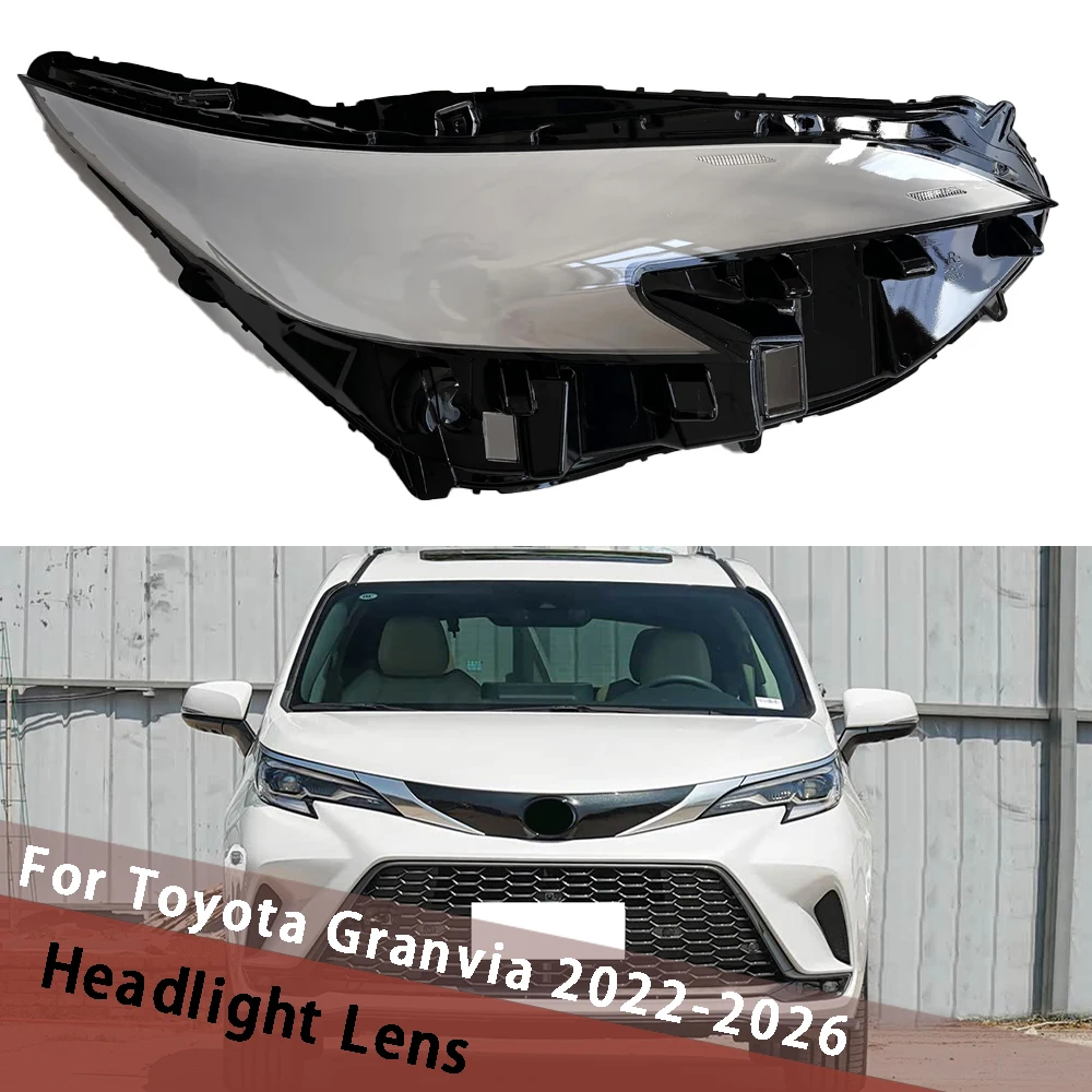 

For Toyota Granvia 2022-2026 Transparent Lampshade Lampcover Shade Housing Lamp Headlamp Cover Headlight Shell Plexiglass