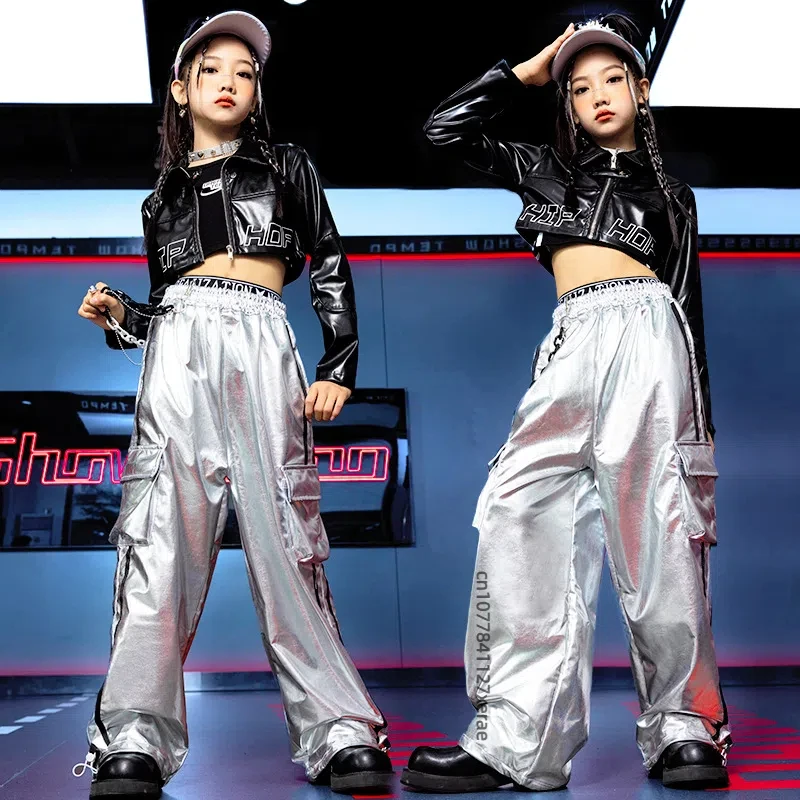 Trajes de baile de jazz para niñas, tops de colores brillantes, pantalones, conjuntos de hip-hop, actuaciones de danza de jazz para niñas, trajes de baile callejero