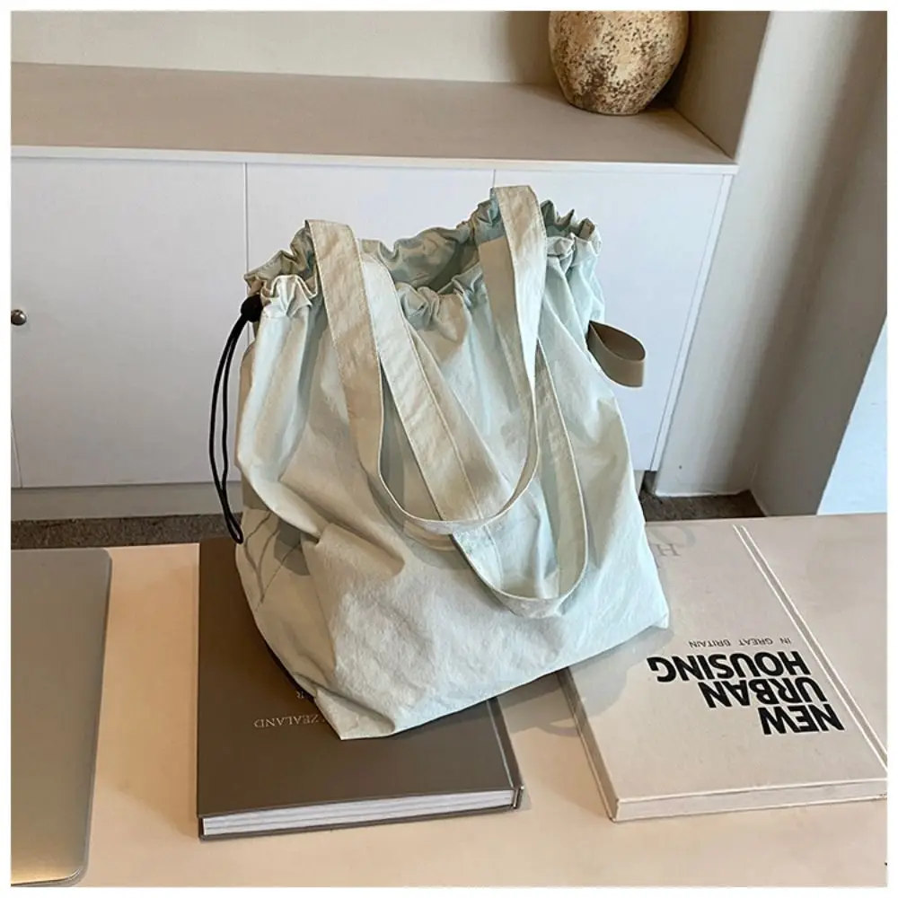 New Casual Drawstring Shoulder Bag Large Capacity Messenger Bag Tote Bag Nylon Crossbody Bag Women