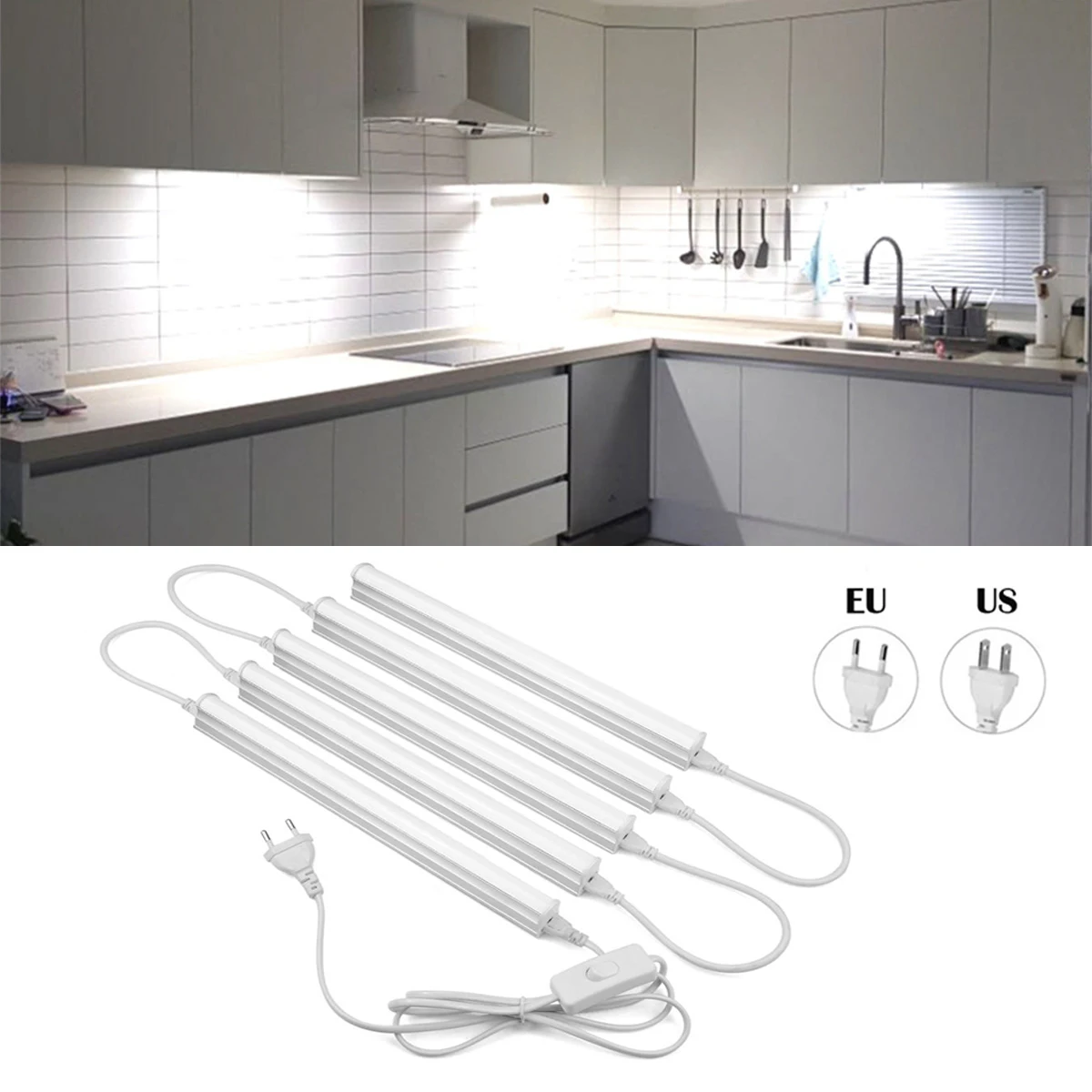 Led Tube Light Bar 29cm Kitchen Lights 1-5pcs T5 Fluorescent Tube 220V 6W LED Bulbs Tubes Bathroom Bedroom Cabinet Lighting