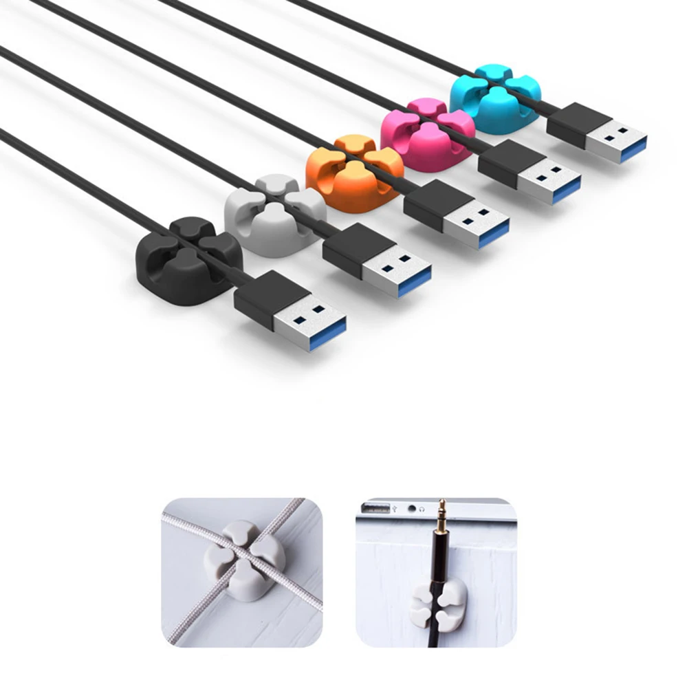 

5 Pcs Cable Manager Winder Cord Protector The Wire Five Colors Holder Management