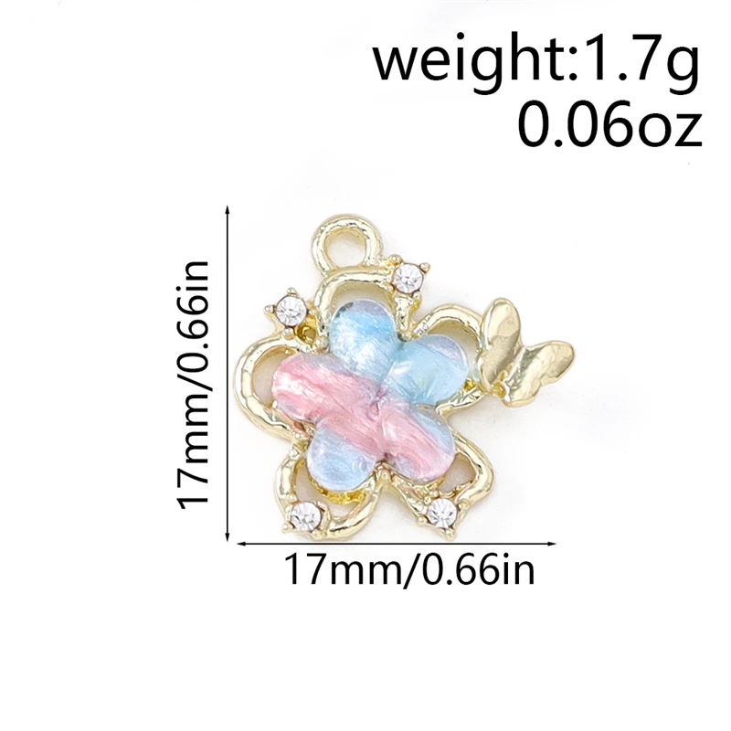 5 قطعة 17x17 مللي متر حساسة كريستال زهرة Charms المعلقات لصنع المجوهرات انخفاض الأقراط القلائد أساور Crafts بها بنفسك الحرف اكسسوارات