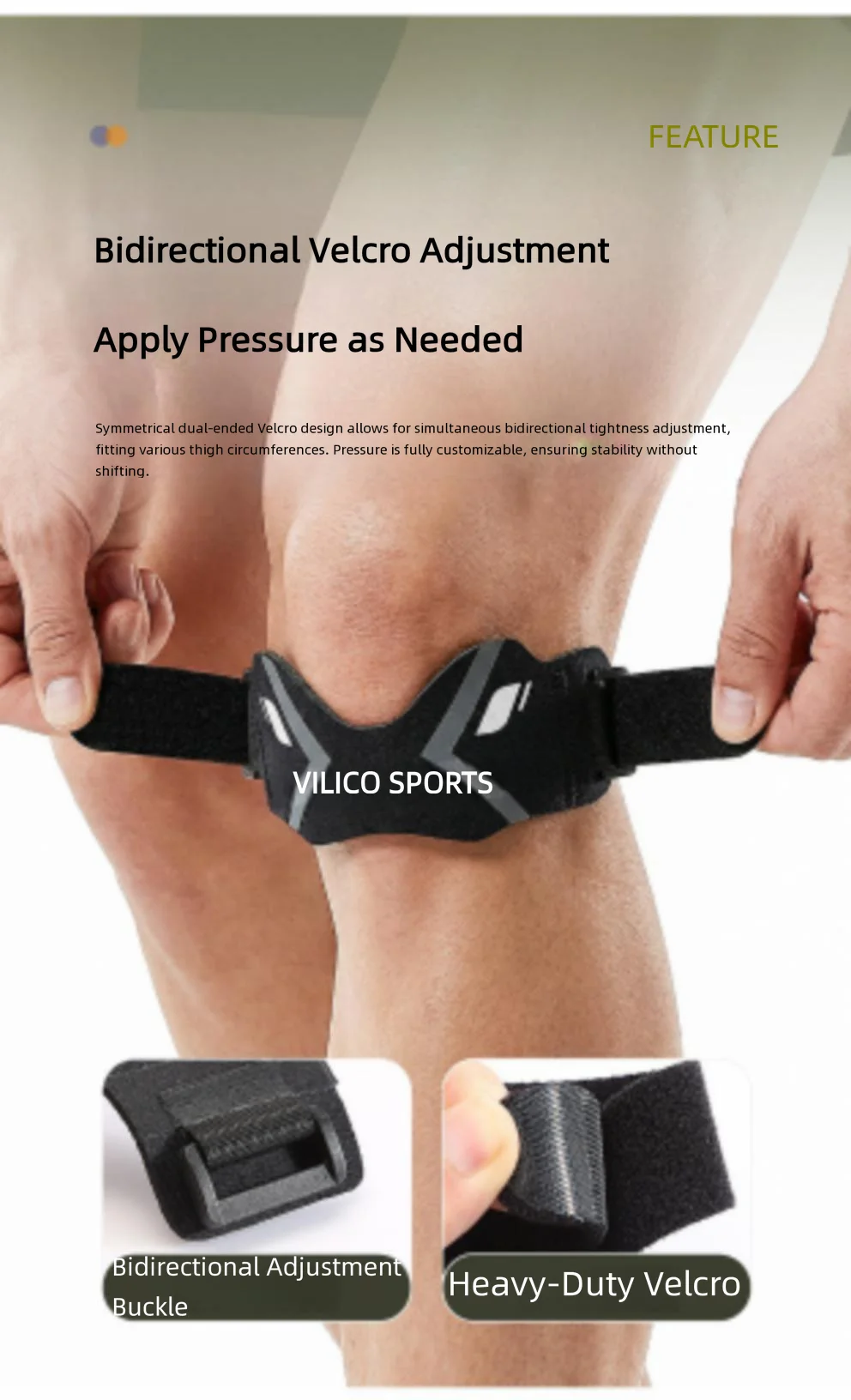 1 Stück Patella-Knieband zur Schmerzlinderung, Knieunterstützung, Patella-Stabilisator, Ergonomische Sehnenbandage – Detail 8