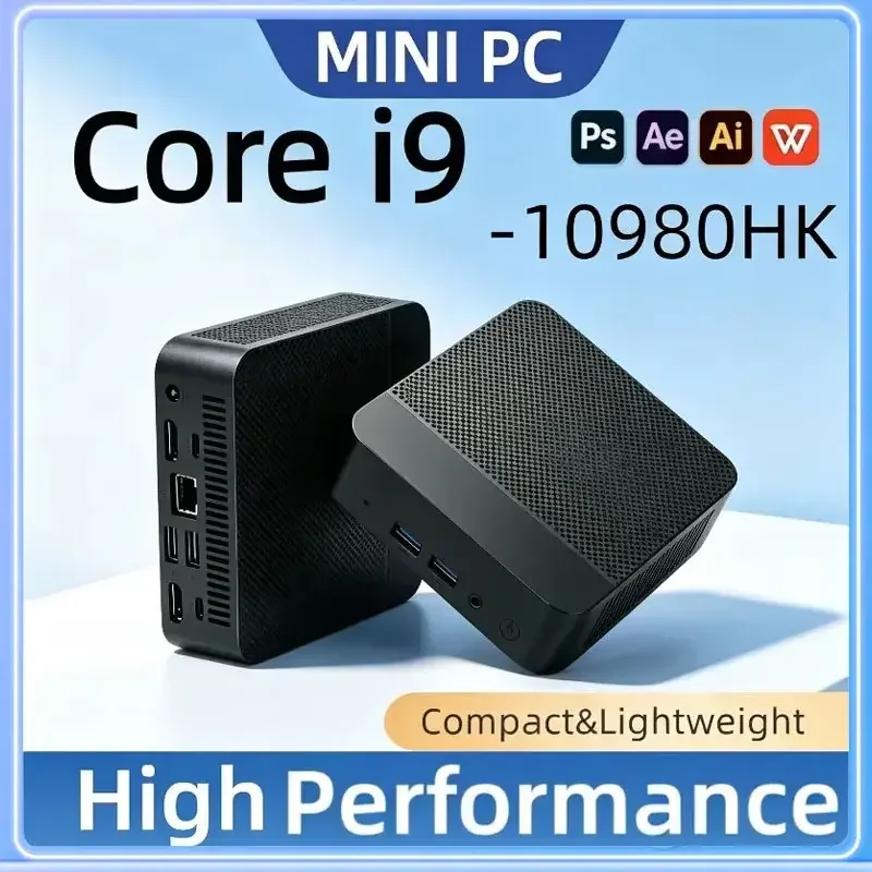 i9 10980HK Mini Desktop PC 16GB+2TB Large Storage WIFI 6 Bluetooth 5.2 4K Output Portable Mini PC For Business Office Daily Work
