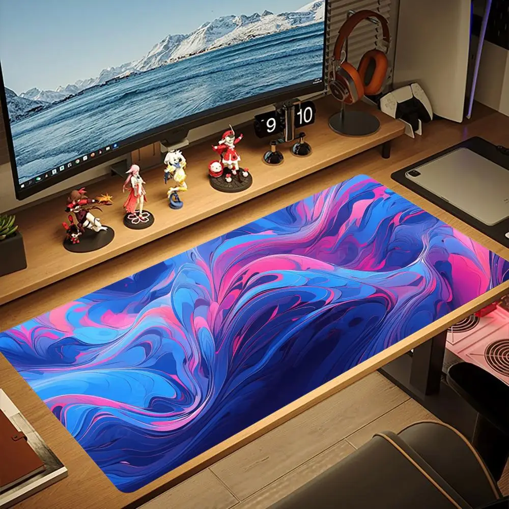 Large Mousepad Gradient Fluid Swirl Mousepads Keyboard Mat Deskpad Pc Game Desk Mats Vibrant Color Mouse Mats For Desktop Laptop