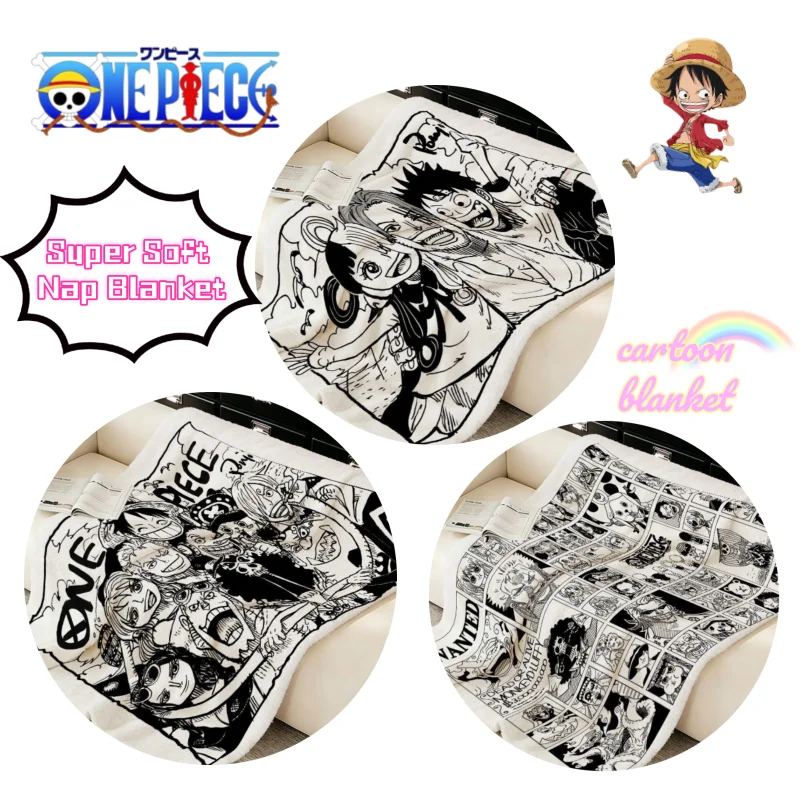 

New One Piece Luffy BROOK Roronoa Zoro Nami Blanket Office Nap Air-conditioning Blanket Dormitory Students Lunch Break Blanket