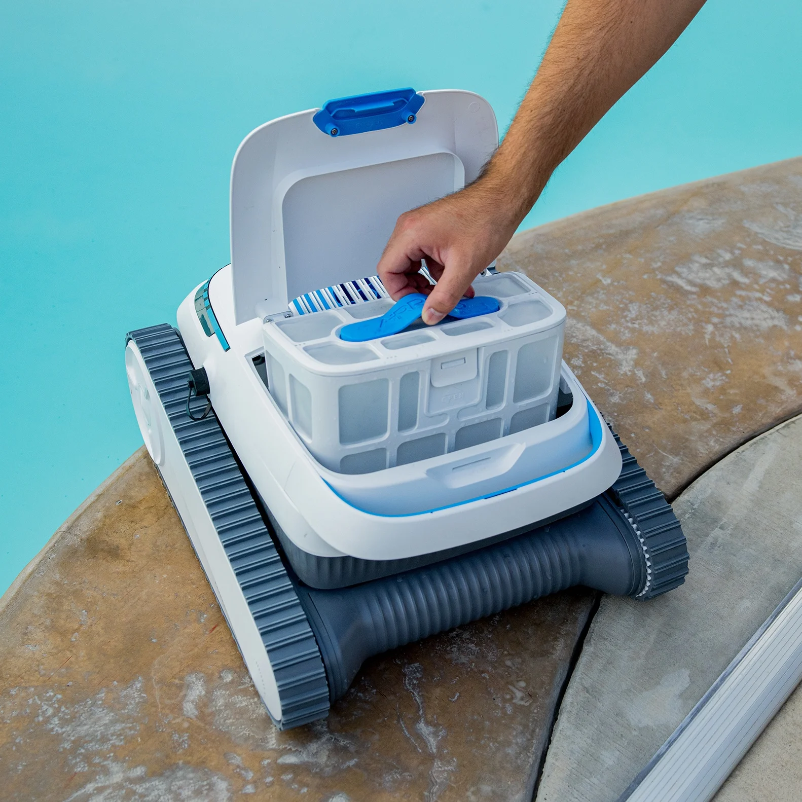 Robot Swimming Pool Cleaner Cordless Rechargeable Lithium Battery 5200mAh Route Planning for Tiles,PVC,Mosaic,Cement