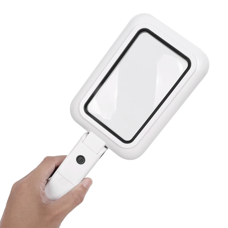 Gafas de aumento con 18 luces LED, lupa óptica plegable portátil, 3X, lupa de mano para niños, lectura