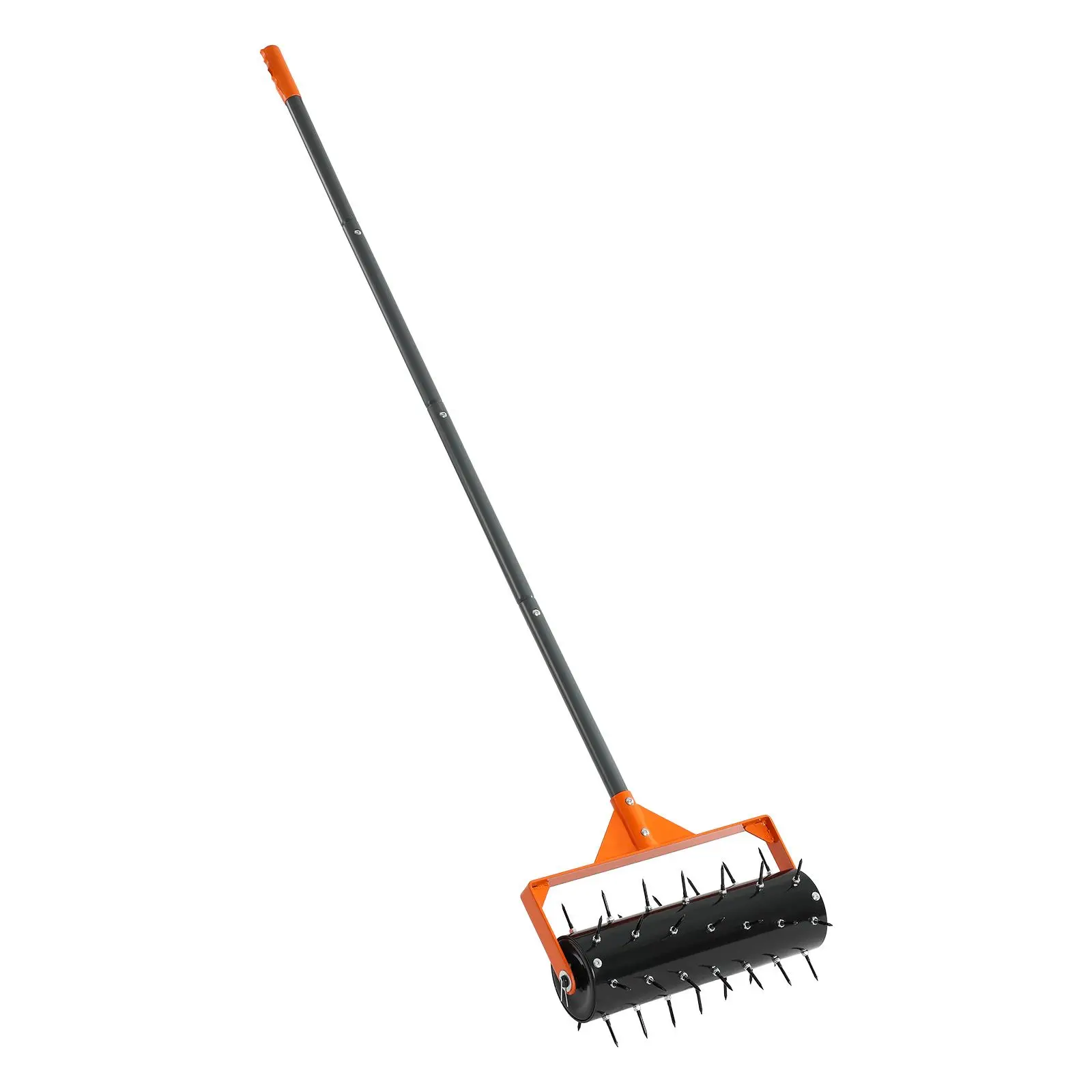 Rolling Lawn Aerator, 15 in Manual Push Roller with 42 Spikes & 60 in Long Handle, Fillable Drum for Added Weight, Heavy-Duty