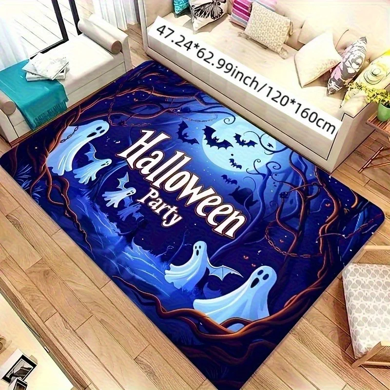 

VIKAMA Halloween Welcome Floor Mat - Terrifying Bats And Pumpkins For Entrance, Kitchen, Bathroom, Bedroom Home Decor