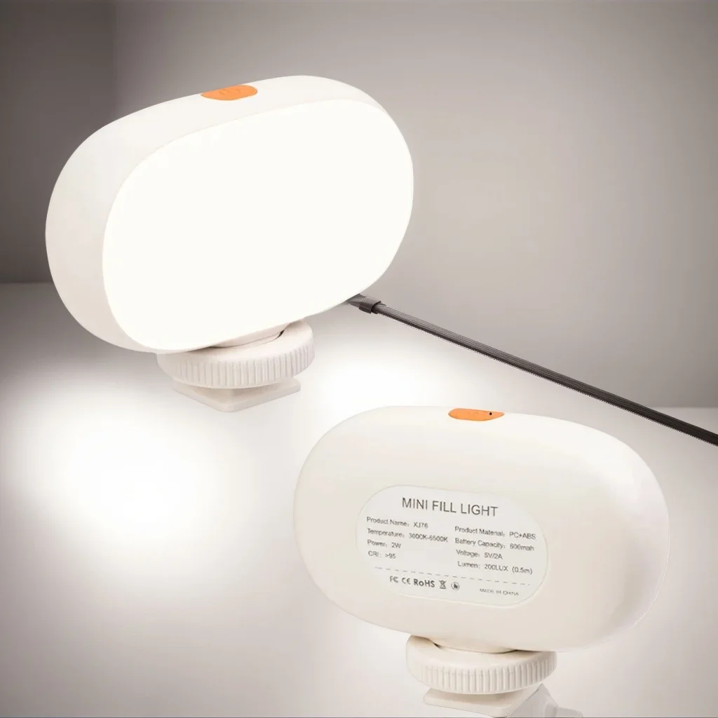 Small LED Fill Light for Cell Phone, Mini Camera Soft Light for Video Conference, Photography, and Selfie, 600mAh Portable Light
