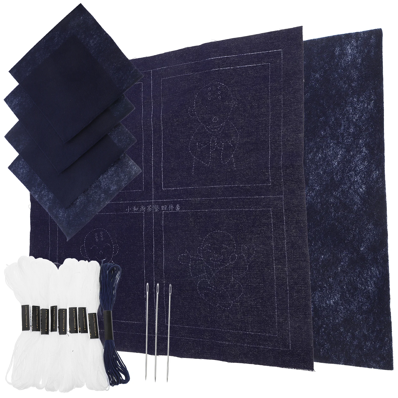 

1Set Japanese Sashiko DIY Embroidery Coaster Set Traditional Monk Handmade Kit for Beginners Embroidery Coaster Kit