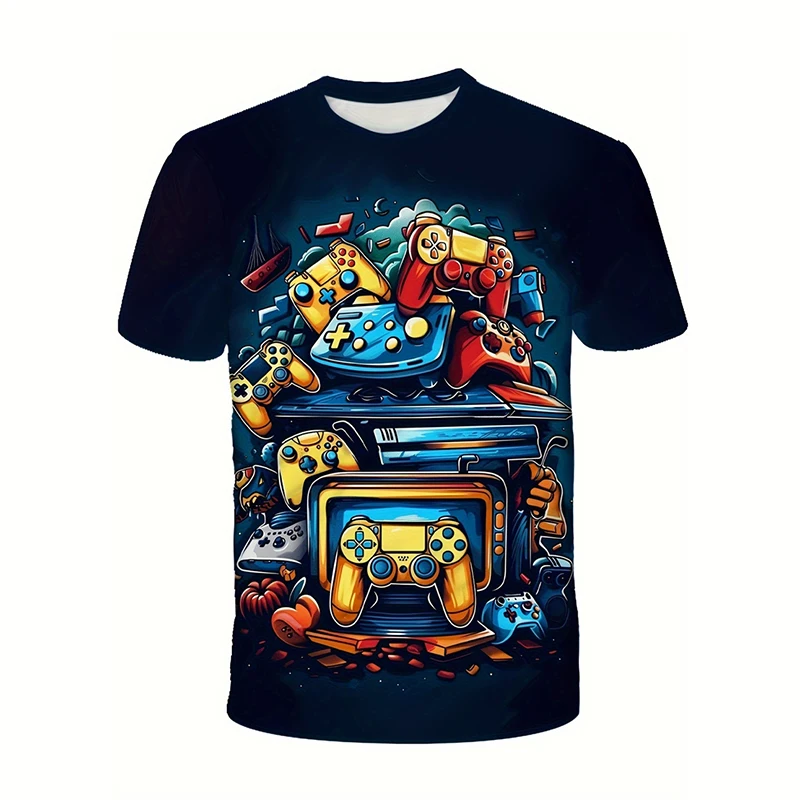 New In 3d Printed Game T-shirt For Men Short Sleeves GamePad Graphic T Shirt Summer Casual Short Sleeve Tee Shirts For Gamer