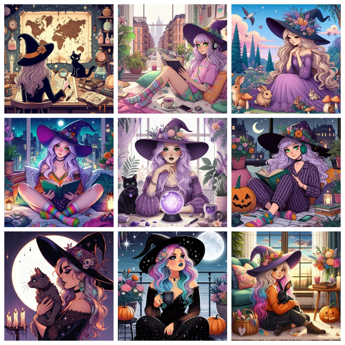 

Anime Cute Magic Girl Jigsaw Puzzle 500/1024 Pieces DIY Assembly Home Art Decoration Gift