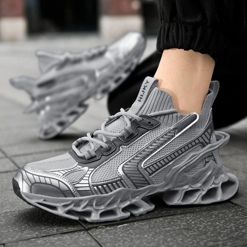 Men Running Shoes Sneakers Male Non‑Slip Tenis Luxury Designer Mesh Breathable Casual Fashion Blade Cushioning Walking Shoe