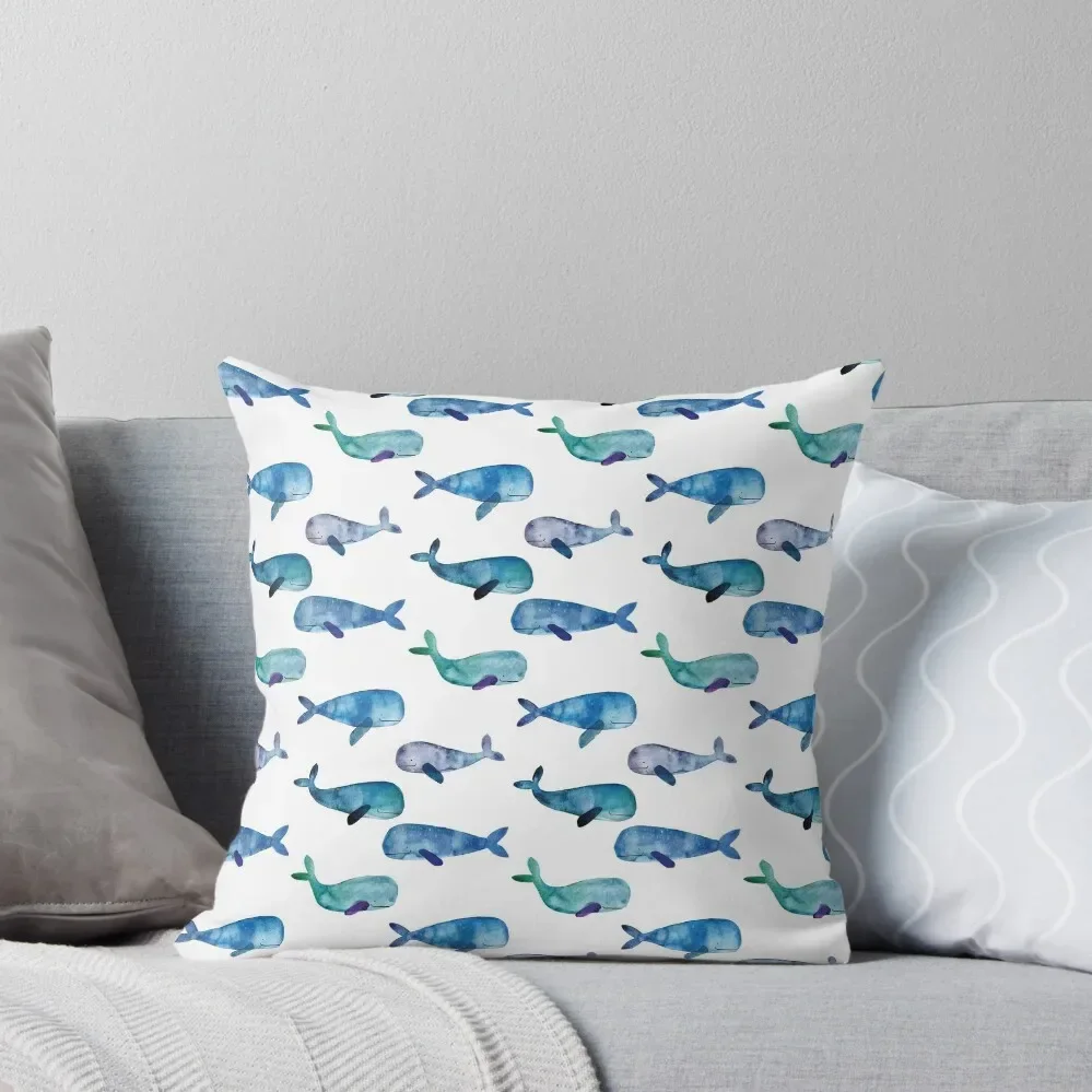 

Watercolour Whales Throw Pillow luxury decor pillows decor home Pillow