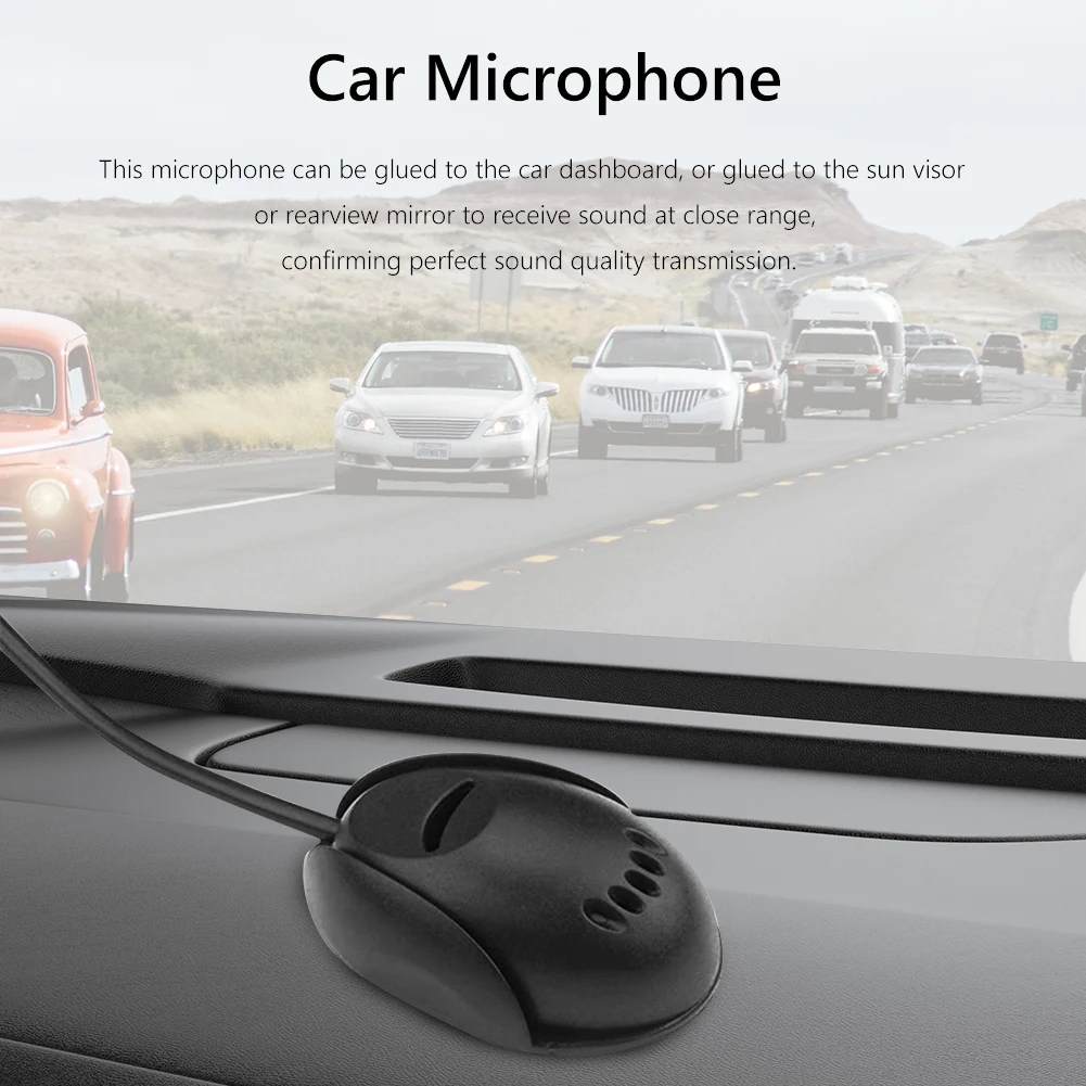 Мини-автомобильный микрофон, тип пасты, аудиомикрофон громкой связи, 3,5 мм, приборная панель, Bluetooth-совместимая для автомобильного радио, GPS