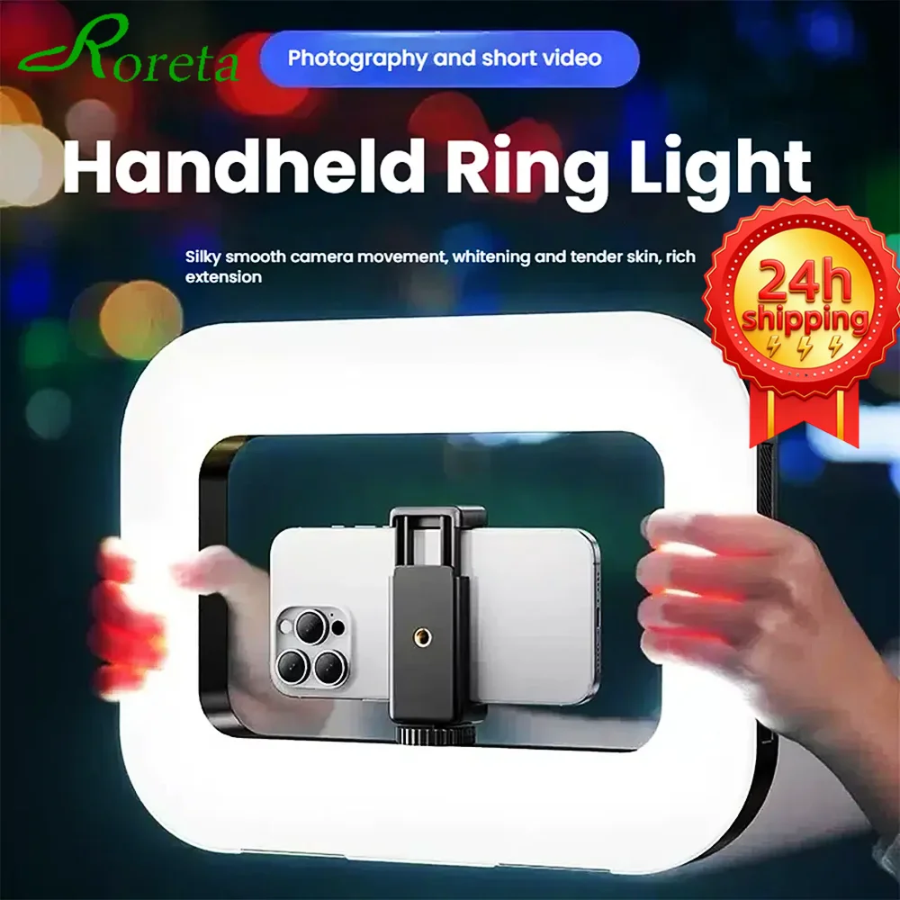 

Портативная ручная кольцевая светодиодная лампа, новая клетка для кроликов, лампа для фотосъемки для мобильной прямой трансляции, украшение для селфи