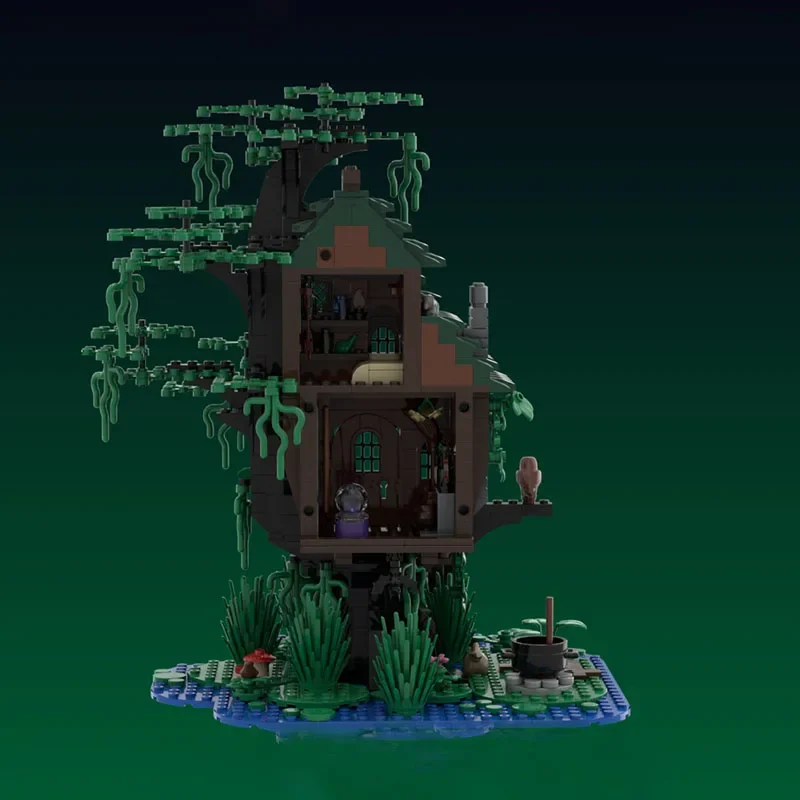 Moc Bausteine Mittelalterliche Architektur Modell Hexe Sumpf Haus Technologie Modul Bausteine Geschenk Spielzeug DIY Set Montage