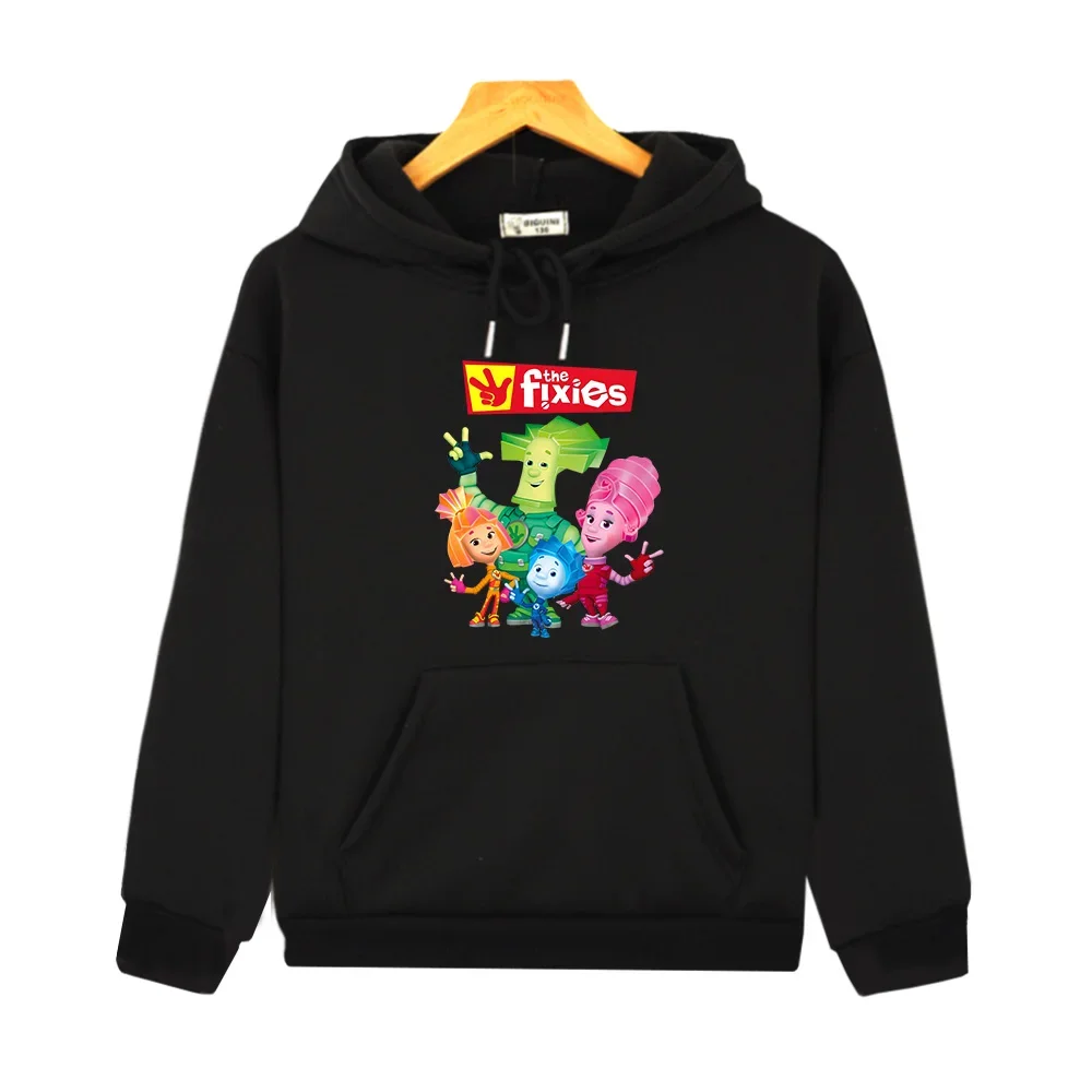 The Fixies Cartoon Print Hoodies Autumn Fleece Warm Comfortable Sweatshirt for Children Boys and Girls Kawaii Pullovers Clothing