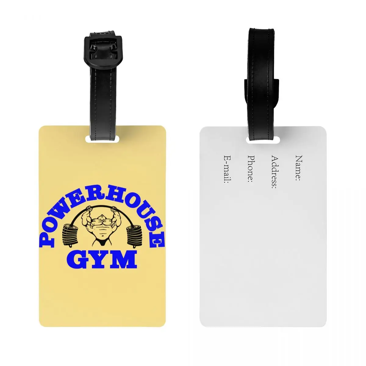 Powerhouse Gym Luggage Tags for Suitcases Bodybuilding Fitness Privacy Cover ID Label