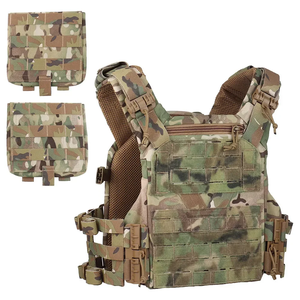 K19 Airsoft Tactical Vest Hunting MOLLE Vest with Quick Release Slide System Compatible S/M/L Baffle Plate 1000D Nylon