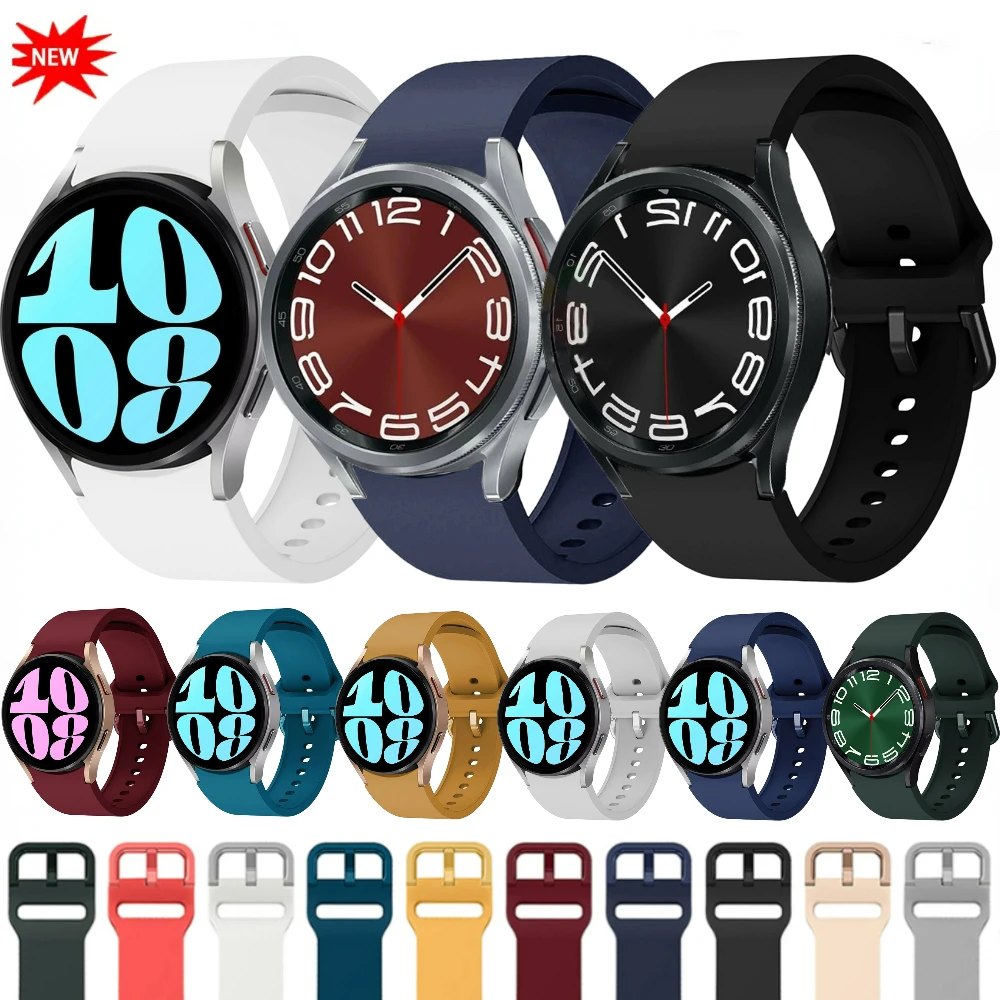 

20mm Silicone Band for Samsung Galaxy Watch 7/6/5/4 44mm 40mm/Pro 45mm Bracelet Galaxy Watch 4/6 Classic 47mm 43mm 46 42mm Strap