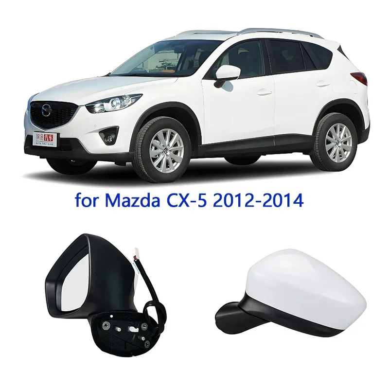 Car 8Pins Rear View Mirror Assembly for Mazda CX5 2012-2014 Auto Electric Folding Steering Lamp Lens Adjustment Lens Demisting