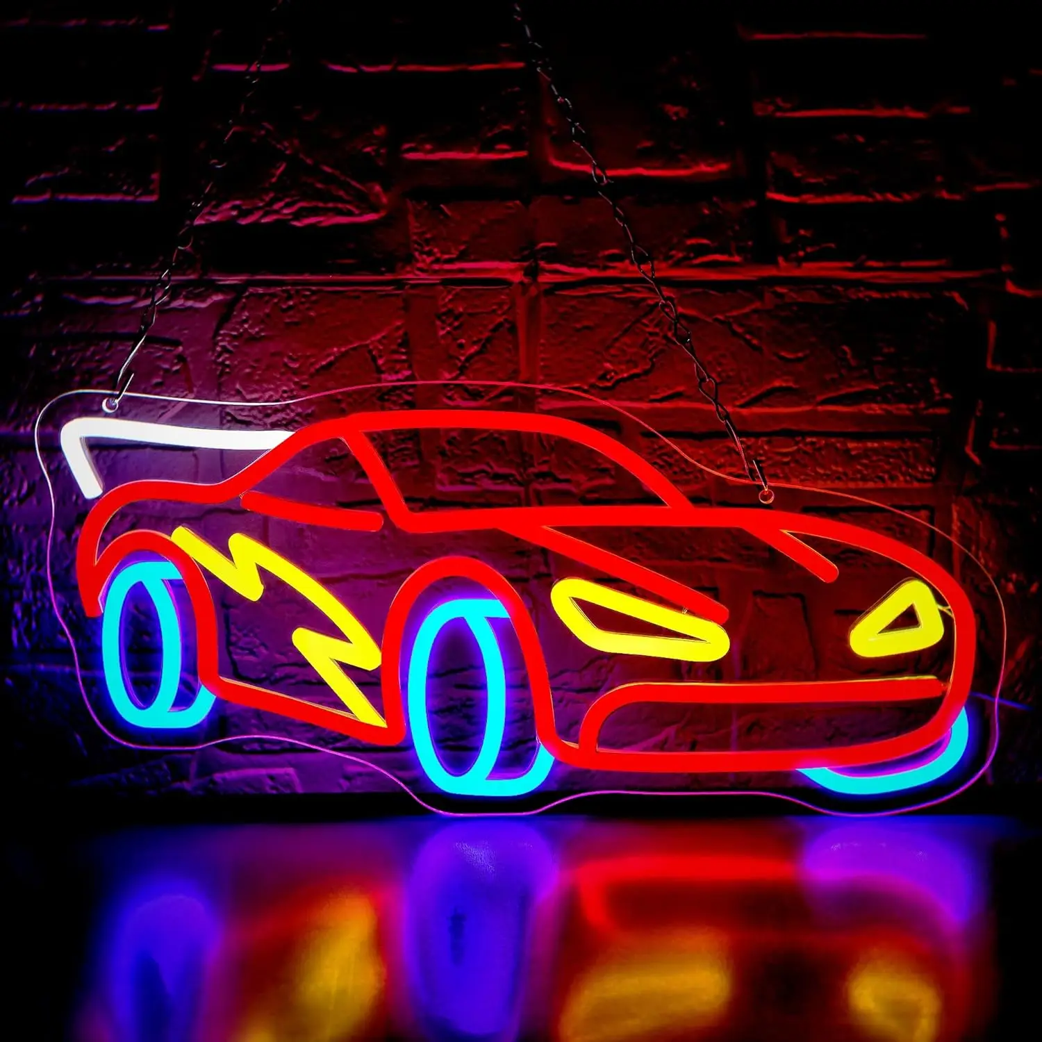 

Neon Car Sign Party Festival DIY Decor Soft colorful light, healing and stress-relieving, lifts the mood of any space