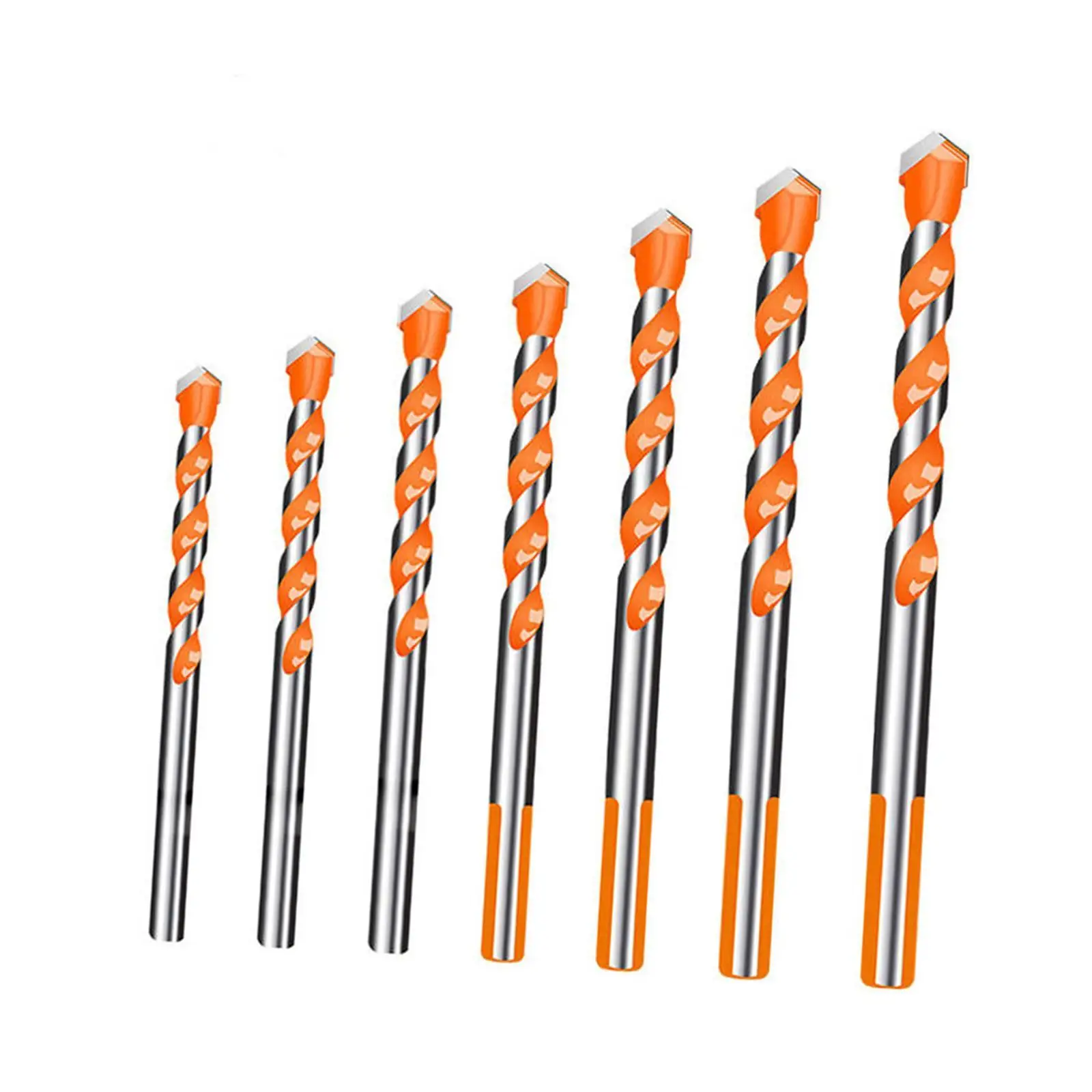 7x Drill Bits Multifunctional Concrete Drill Bit Kit for Tile Brick Concrete