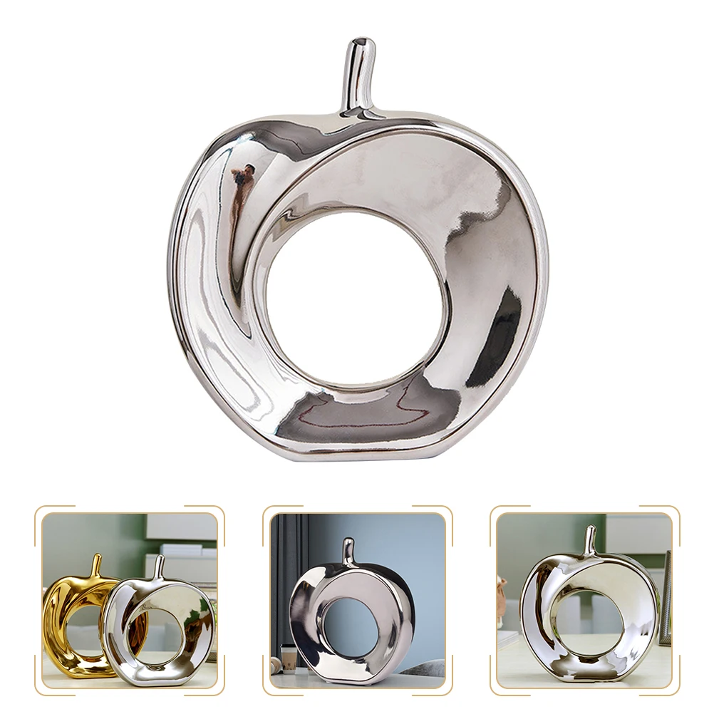 

Apple Wealth Charm Ornament Porcelain Fruit Statue for Desktop Decor Home Interior Design Cozy Atmosphere Accessory